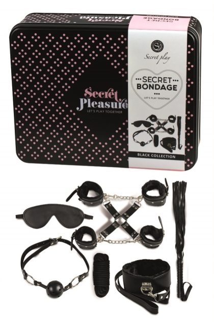 Secret Bondage : Ensemble BDSM 8 pcs 6148k - Noir