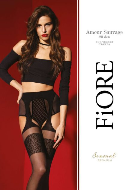 Amour Sauvage Bas jarretelles 20 DEN - Noir - Qualité premium