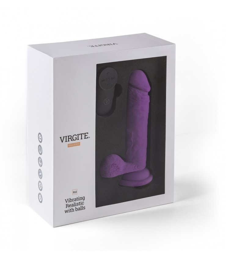VIBROMASSEUR RÉALISTE "R12" 14.4CM AVEC TÉLÉCOMMANDE VIOLET – Image 6