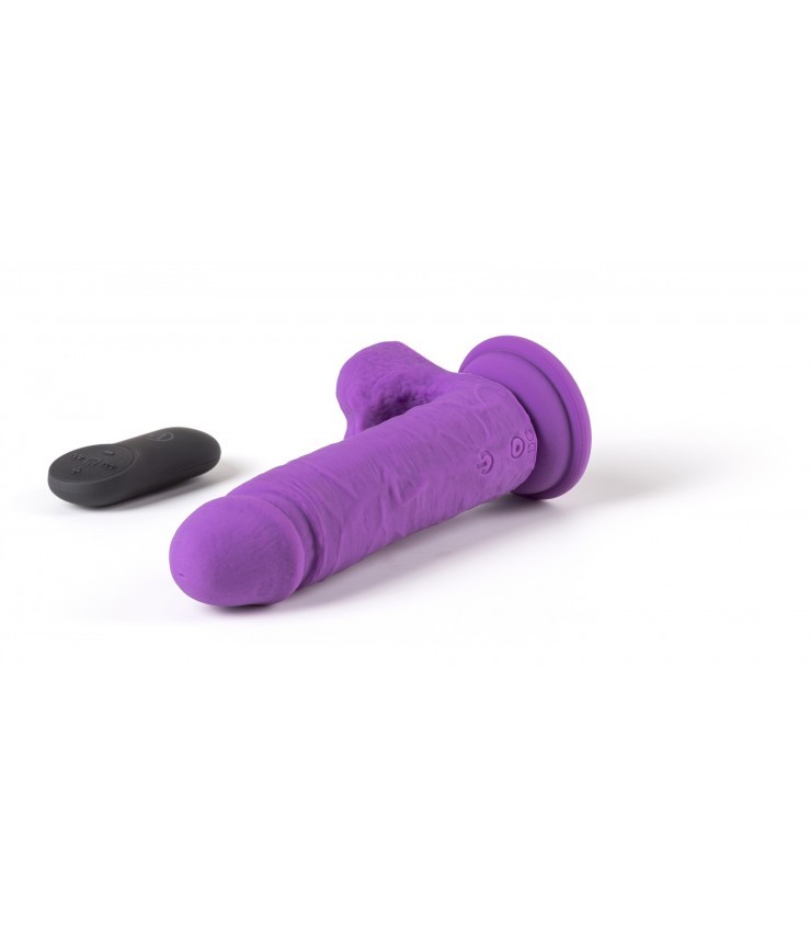 VIBROMASSEUR RÉALISTE "R12" 14.4CM AVEC TÉLÉCOMMANDE VIOLET – Image 4