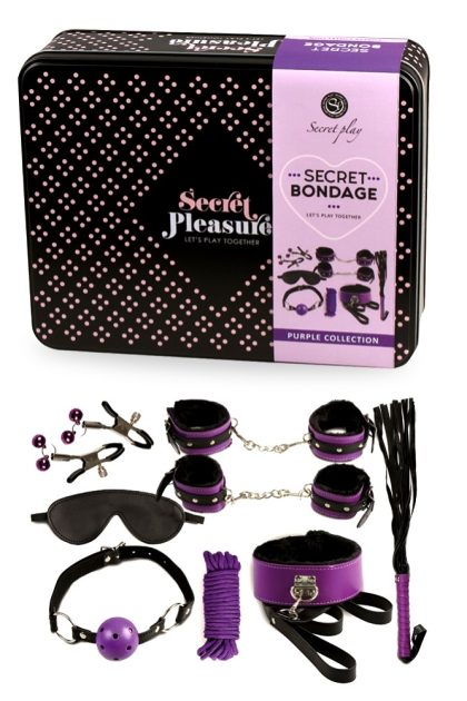 Secret Bondage : Ensemble BDSM 8 pcs 6197 - Noir et Violet