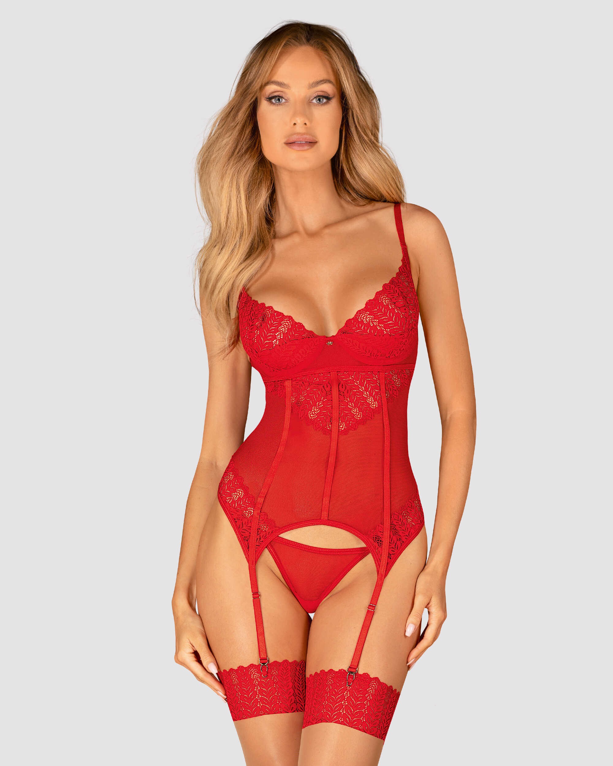 Ingridia corset et string - Rouge – Image 5