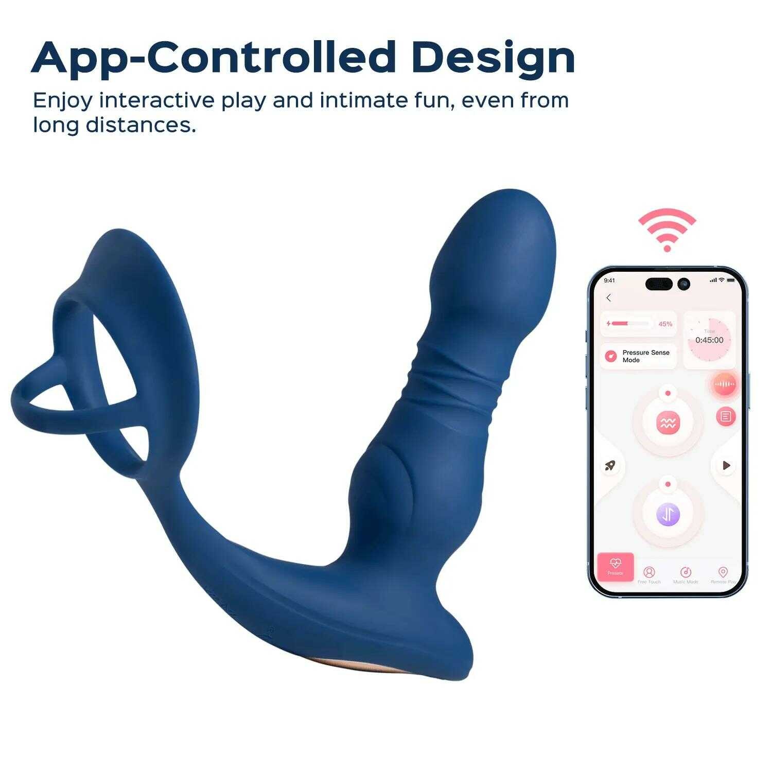 Cyrus - Vibromasseur de prostate va et vient contrôlé par application - Noir – Image 8