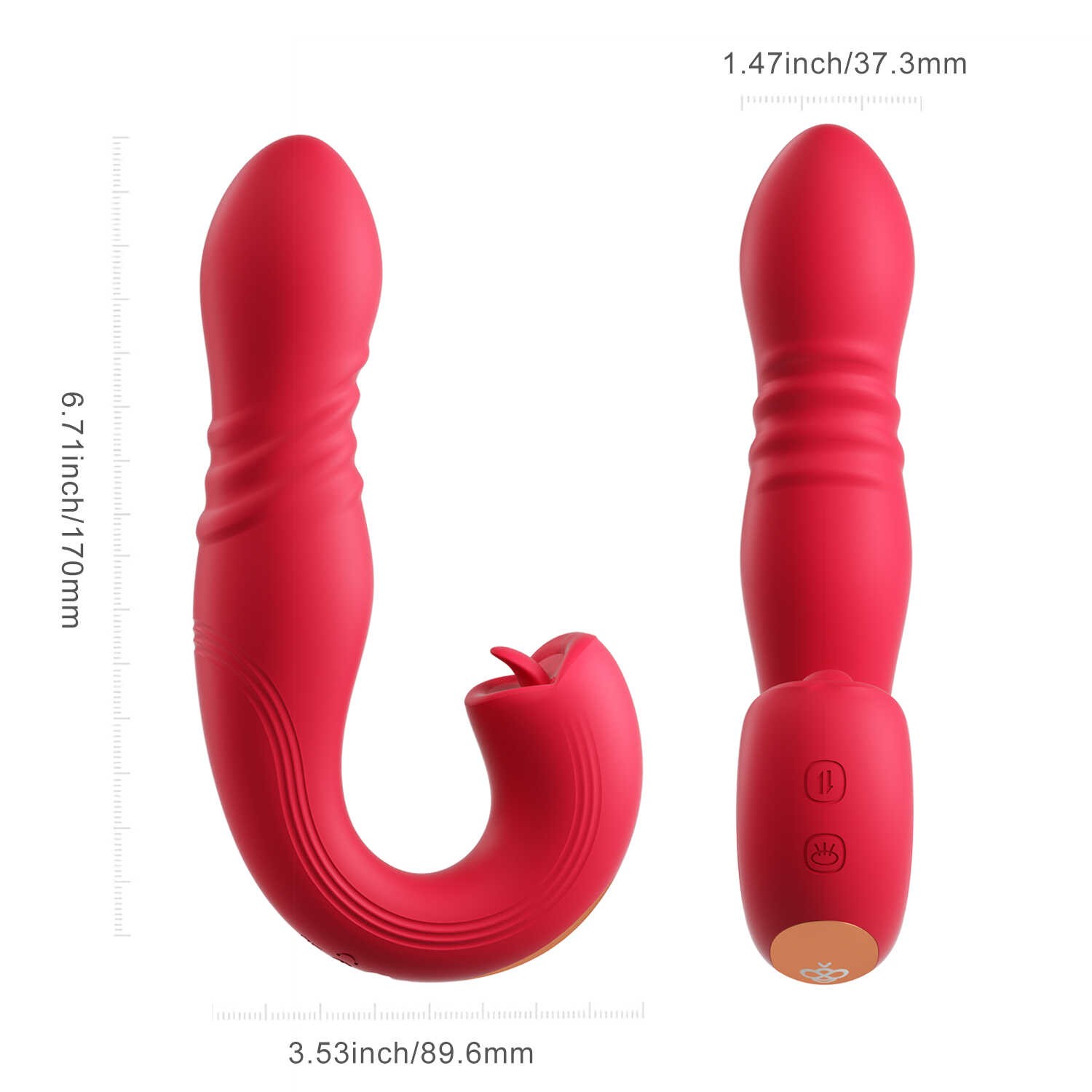 JOI THRUST 2 Bleu - Vibromasseur point G - lèche-clitoris - va et vient contrôlé par application – Image 6