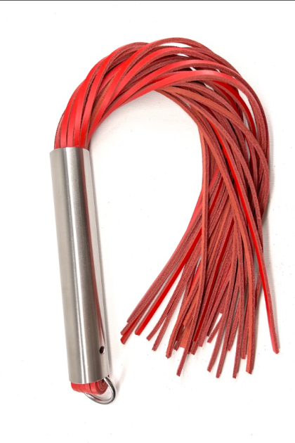 Martinet homme rouge manche métal lanières en cuir RIGIDE
