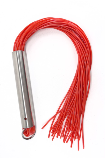 Martinet homme rouge manche métal lanières en PVC