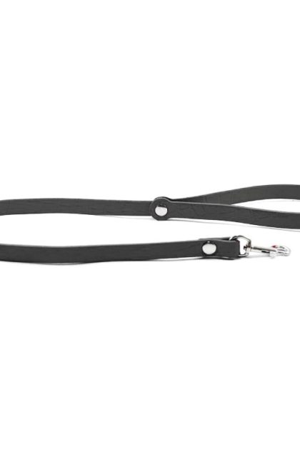Laisse longue cuir Noir