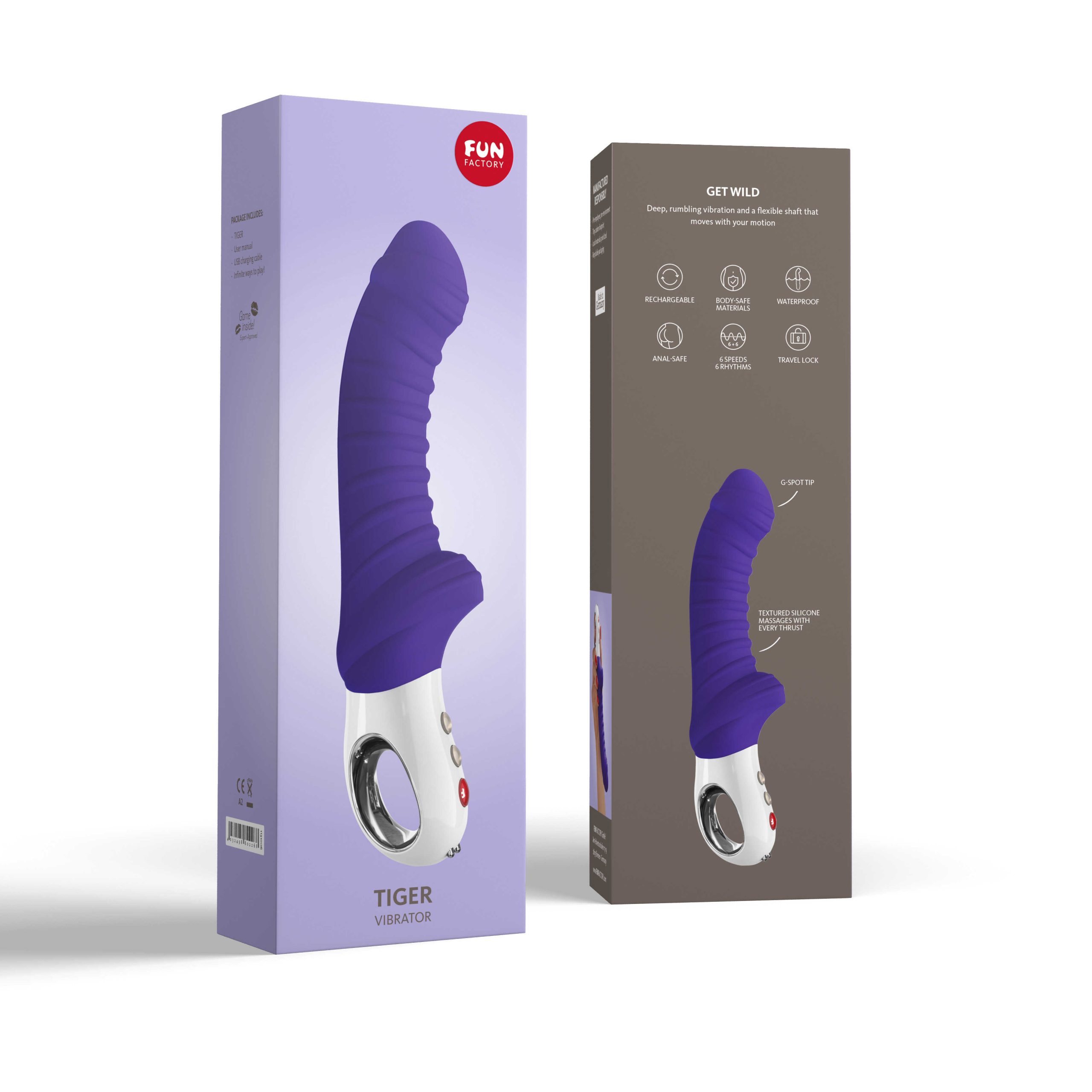 Tiger - Vibromasseur strié - Violet – Image 3