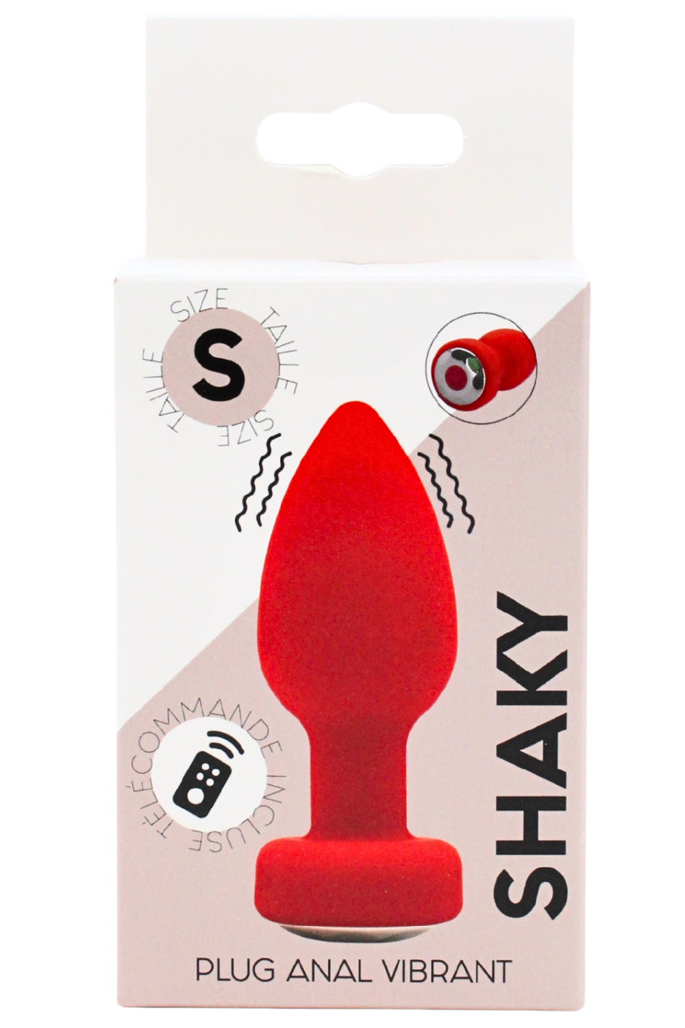 Plug Anal Vibrant Télécommandé SHAKY Rouge – Image 2