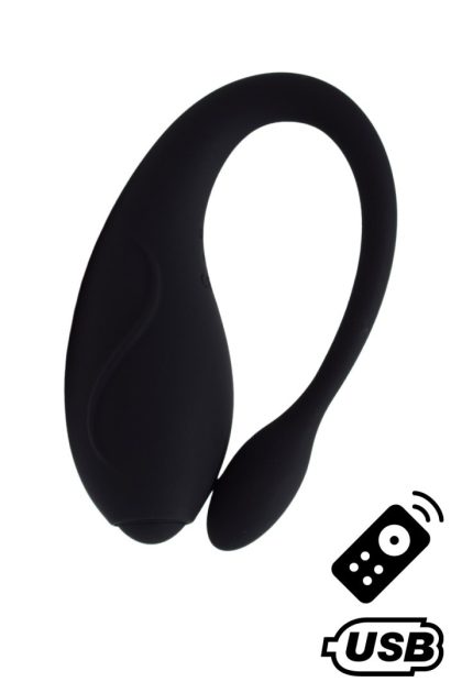 TANDEM Noir, stimulateur pour couple USB avec télécommande en silicone médical