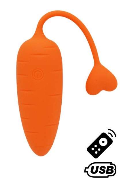 CARROT, Un ?uf vibrant avec télécommande, couleur et forme Carotte en silicone médical