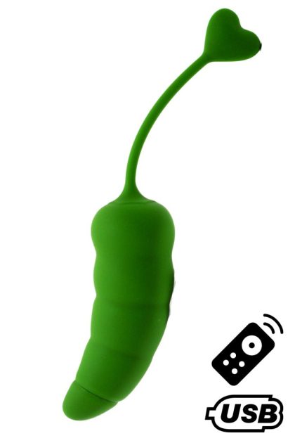 PIMENTO, Un ?uf vibrant avec télécommande, couleur et forme Piment en silicone médical