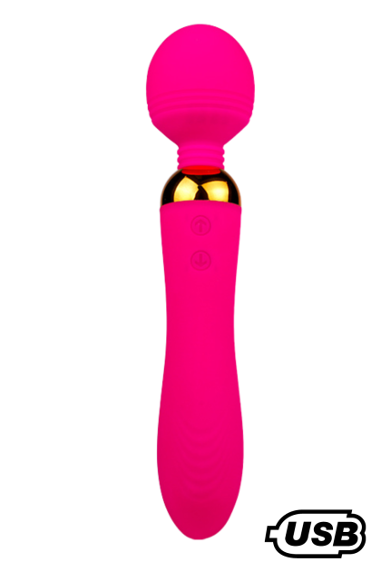SHAKE Rose, Vibromasseur Wand USB en silicone médical avec 2 puissants moteurs indépendants