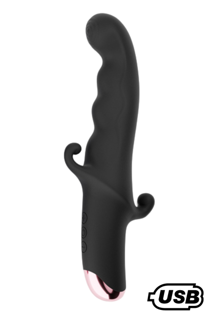 BLACK KNIGHT, Vibromasseur Point G USB en silicone médical doux, doté de 10 modes de vibration