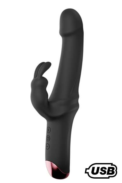 PLAYER, Vibromasseur Rabbit USB, silicone médical doux et lisse, doté de 10 modes de vibration