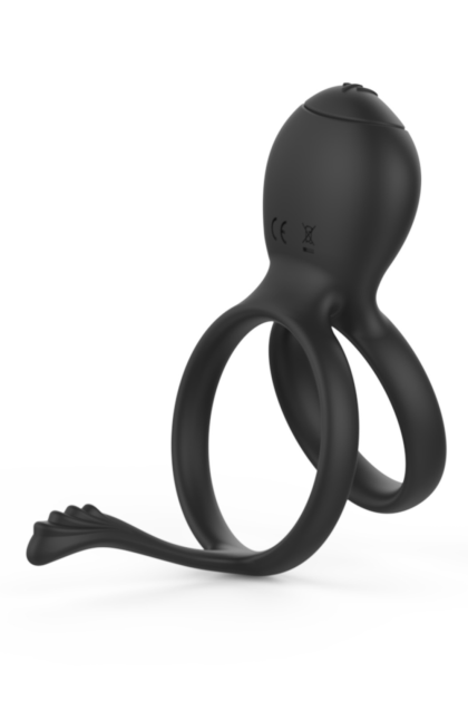 PEPIN, Cockring à double anneaux dans un silicone médical doux avec 1 mode de vibration