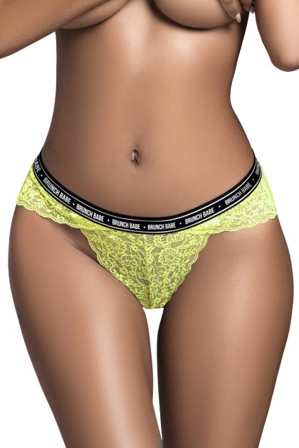 String en dentelle vert néon DIMANCHE