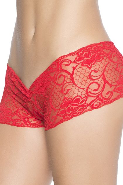 Shorty ouvert à l'entrejambe rouge